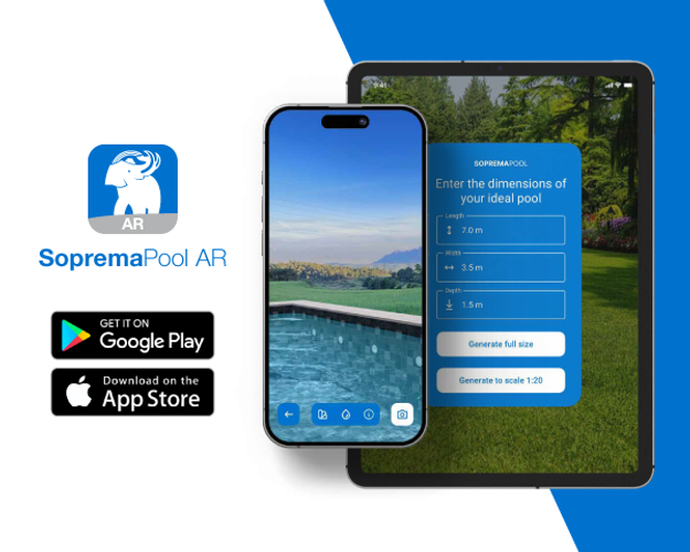 Simula tu piscina SOPREMAPOOL en realidad aumentada