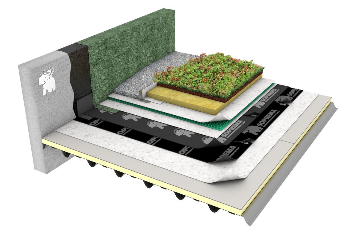 REHABILITACIÓN CUBIERTA DECK SINTÉTICA CON NUEVA IMPERMEABILIZACIÓN BITUMINOSA BICAPA FIJADA, AISLAMIENTO LANA MINERAL Y ACABAJO AJARDINADO EXTENSIVO
