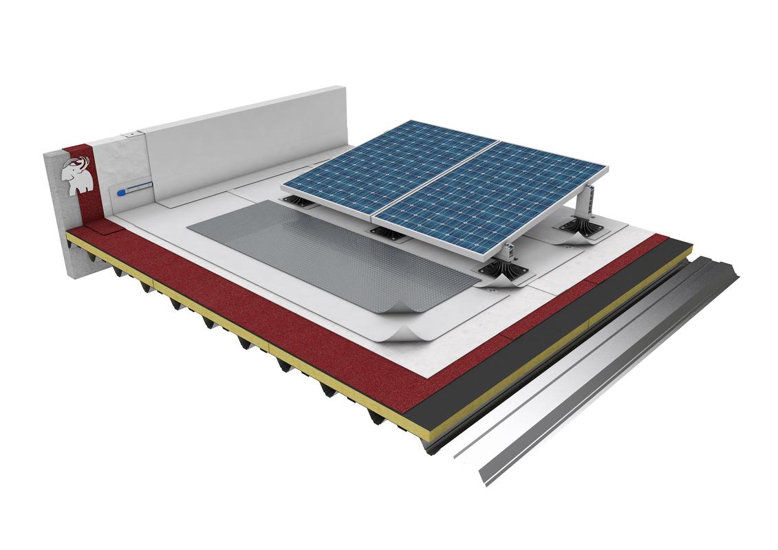 REHABILITACIÓN CUBIERTA DECK BITUMINOSA CON NUEVA IMPERMEABILIZACIÓN SINTÉTICA TPO FIJADA MECÁNICAMENTE  Y SOPORTES SOPRASOLAR