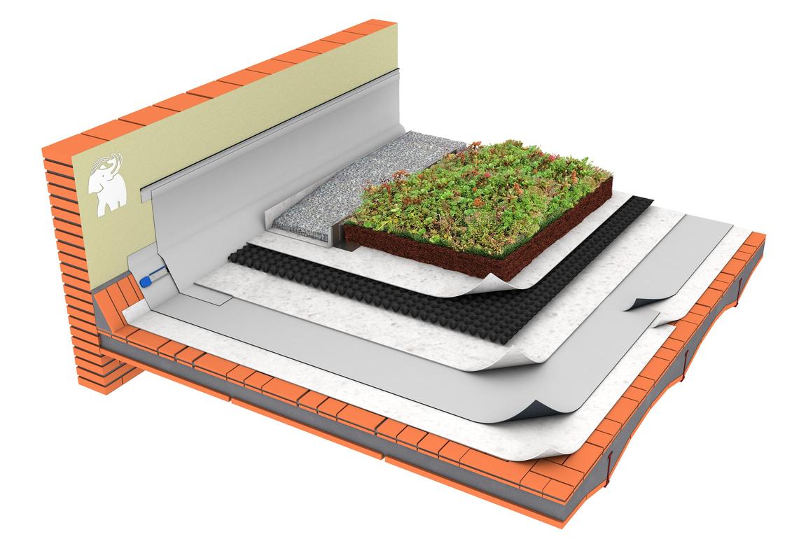 SISTEMA DE IMPERMEABILIZACIÓN SINTÉTICA PVC CON ACABADO AJARDINADO DECORATIVO SOBRE RASILLA CERÁMICA
